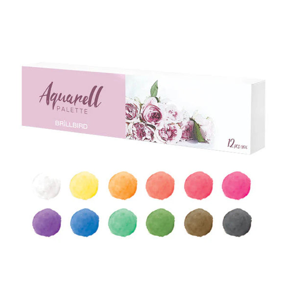 Brillbird Aquarell Pallet includes 12 Colours