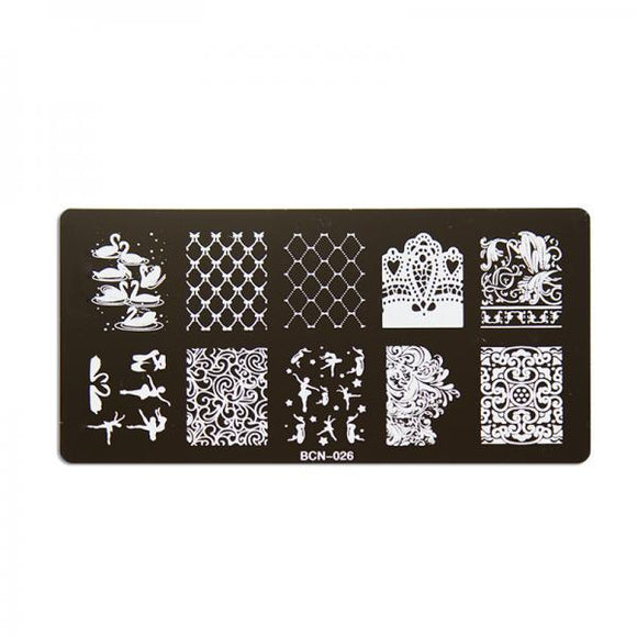 Brillbird Nail stamp plate - 026