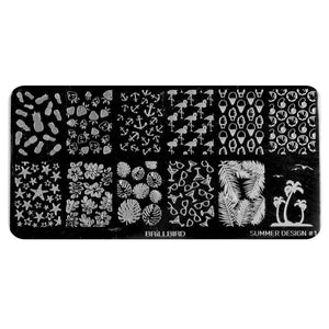 Brillbird Nail stamp plate - Summer Design